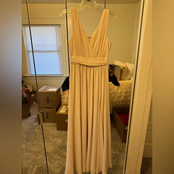 green emerald velvet dress Elegant Cild Shoulder Tea Length Gold Bridesmaid Dress with Ruffles PF –  Promfast